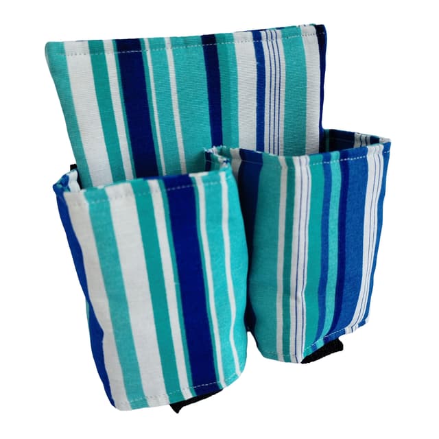 Pochete Porta-Bebida Estampada Listrada Azul