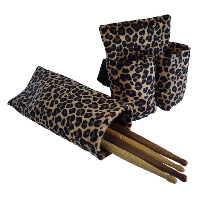 Pochete Porta-Bebida com Porta-Baqueta Estampado Oncinha Escuro